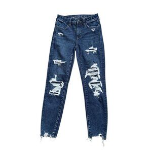 American Eagle Outfitters Dark Blue Ripped Jeans